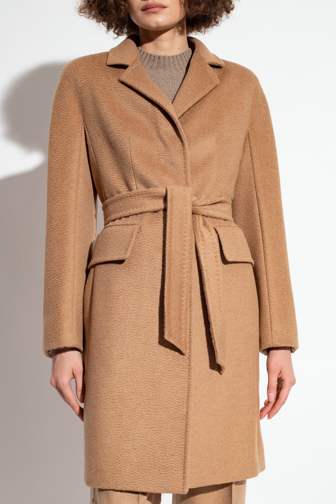 【関税込み】Max Mara ブラック Bingo コート Max Mara Bingo Belted camel-hair Coat | Black | FARFETCH